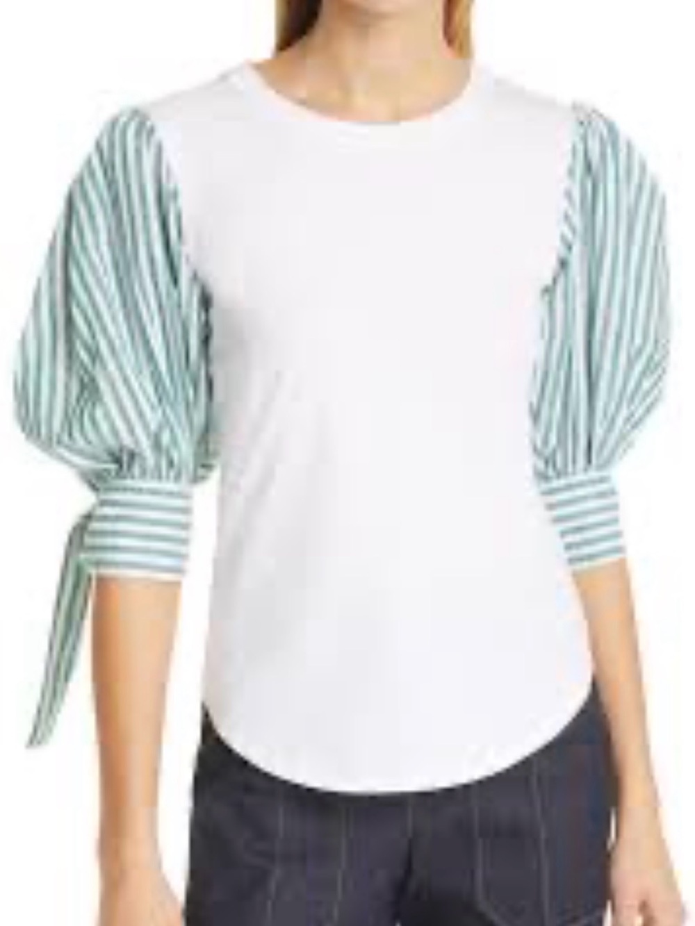 Cinq a Sept Carlie Tie Puff Sleeve Top